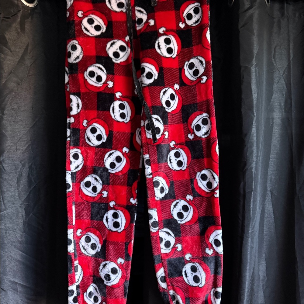 Red and Black Plaid Jack Skeleton Pajama Pants